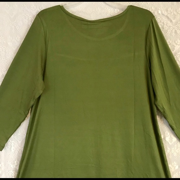 NWT Attitudes by Renee Moss Green Tunic- medium - Picture 6 of 6